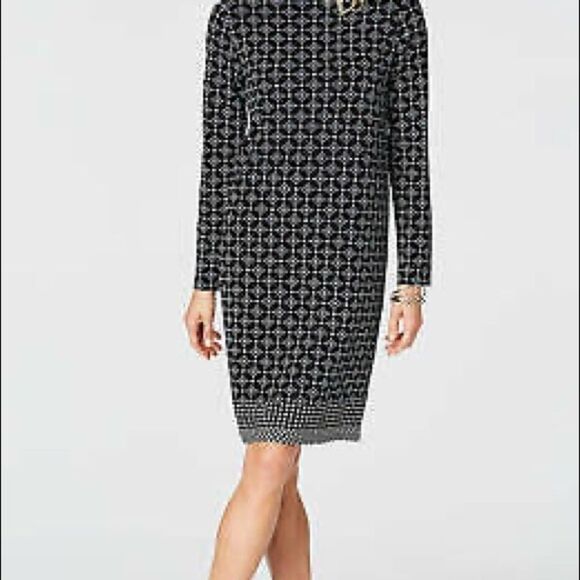 J.Jill Wearever black linear diamond dress small - Picture 5 of 8